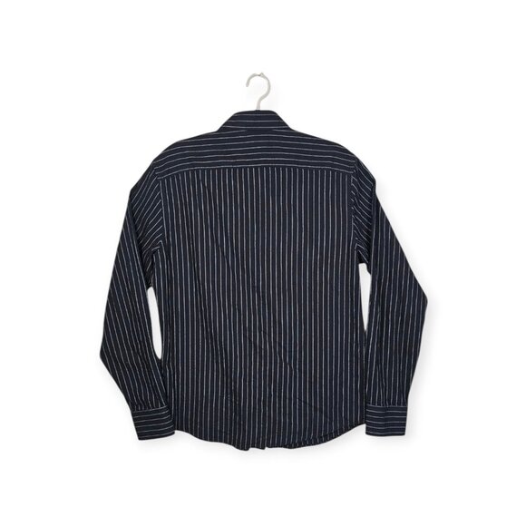 UNTUCKit Pinstripe Slim Fit Shirt - Men's Medium - Black White 100% Cotton - Picture 2 of 7